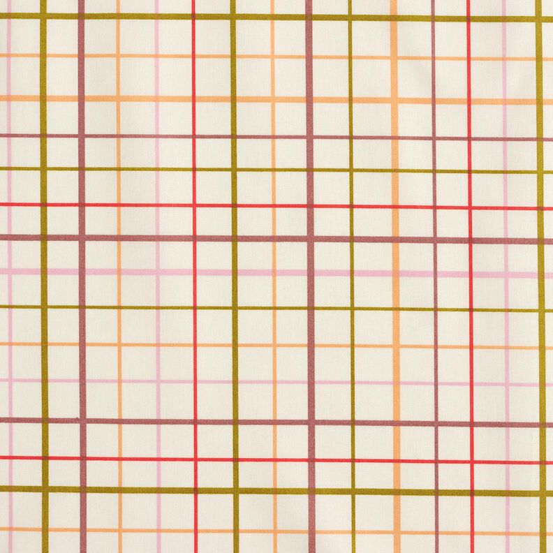 Beschichtete Baumwolle bunte Karos – beige/rot,  image number 1