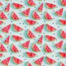 Baumwollstoff Popeline Wassermelone – eisblau/intensiv pink,  thumbnail number 1