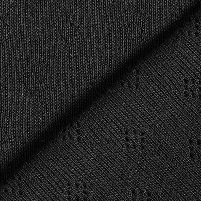 Feinstrickjersey mit Lochmuster – schwarz,  image number 3
