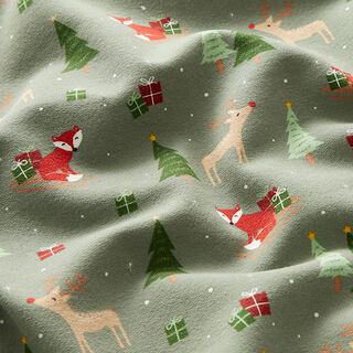 Sweatshirt angeraut Fuchs und Rentier im Weihnachtswald – schilf, 
