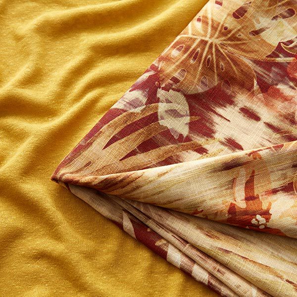 Jersey Leinen-Viskose-Mix uni – curry, image number 5