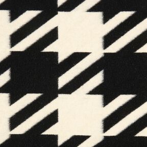 Mantelstrick großer Hahnentritt – schwarz/wollweiss, 