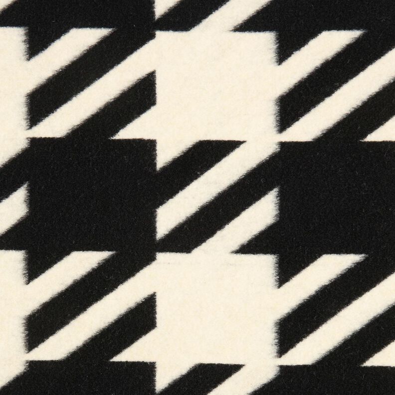 Mantelstrick großer Hahnentritt – schwarz/wollweiss,  image number 1