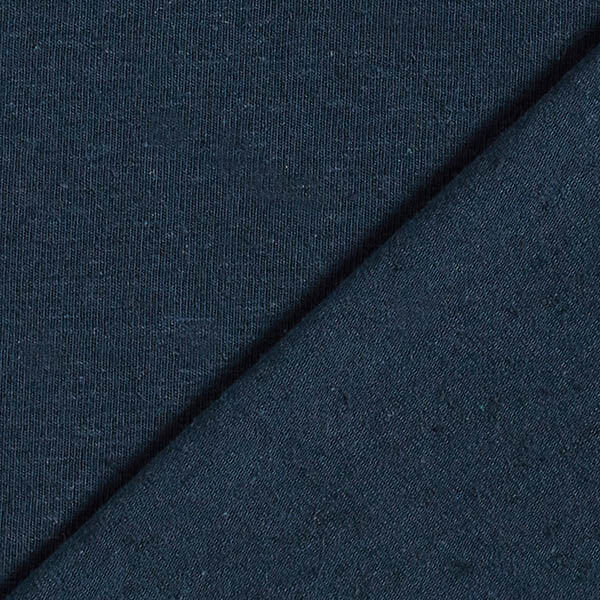 Jersey Baumwoll-Leinen-Mix uni – marineblau