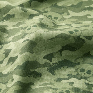 Bio-Baumwollpopeline Camouflage-Totenköpfe – pistazie, 