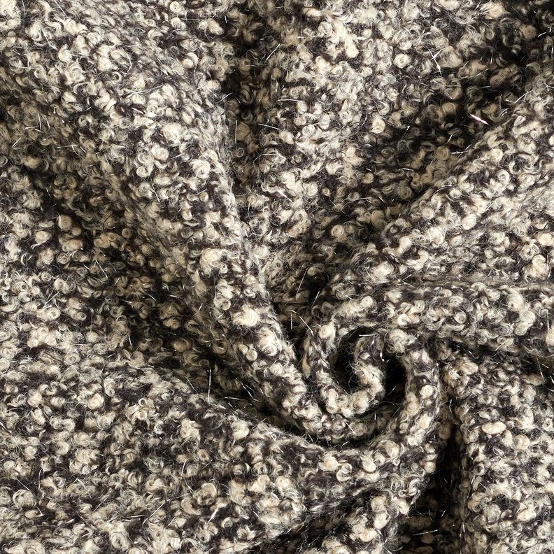 Strick-Bouclé Glitzerfäden Melange – cashew/schwarz,  image number 3