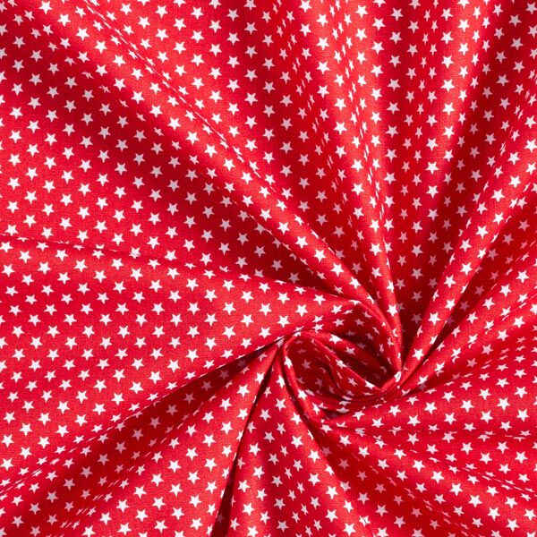 Baumwollpopeline kleine Sterne – rot/weiss