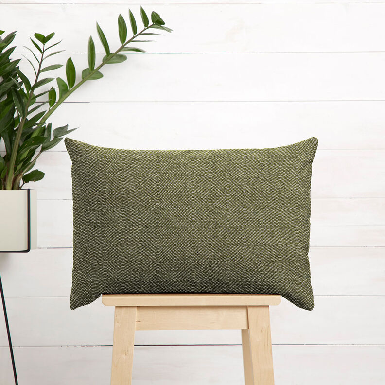 Polsterstoff Chenille Melange – dunkeloliv/silbergrau, image number 8