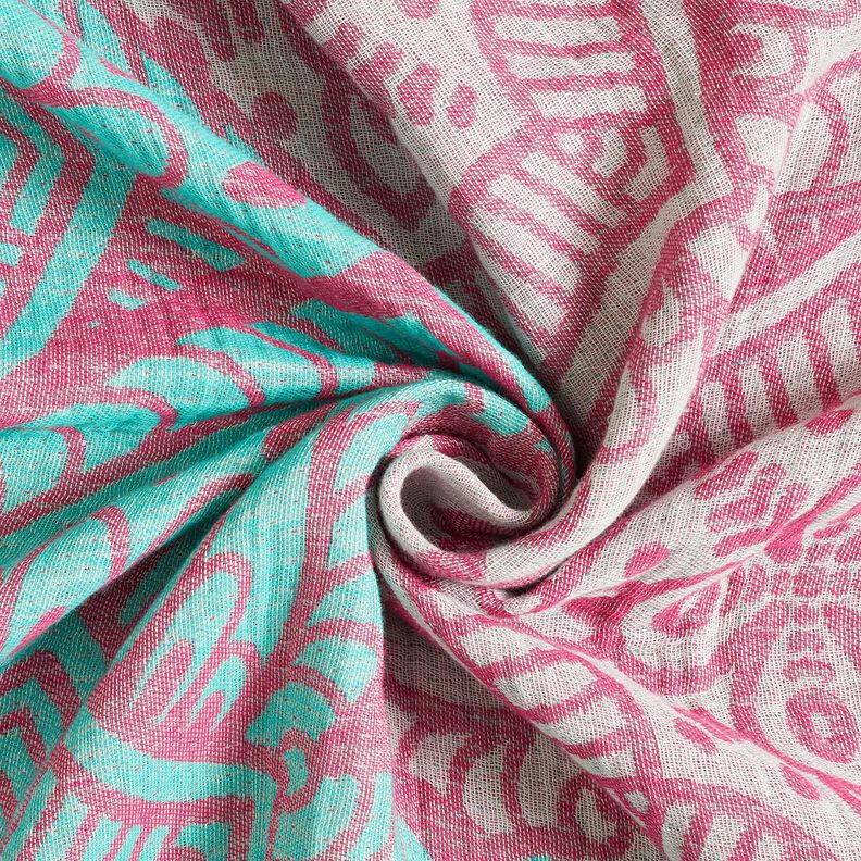 Beachwear Hamamtuch Jacquard-Ornamente – pfefferminz/purpur, image number 3