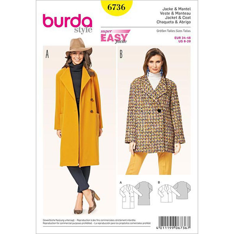 Jacke / Mantel | Burda 6736 | 34-46,  image number 1