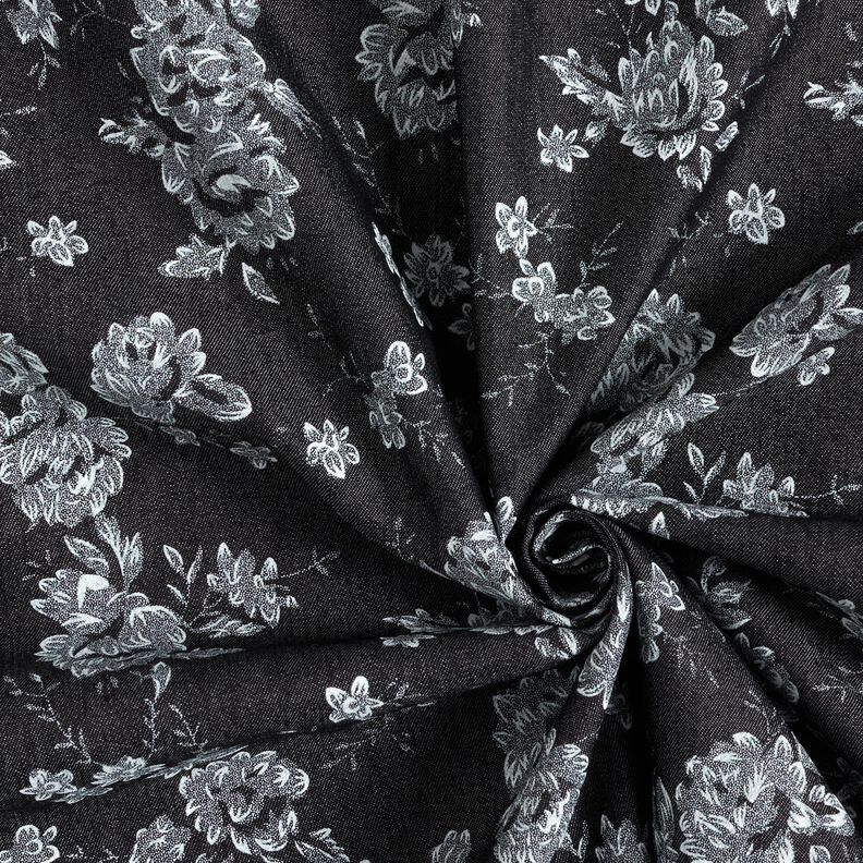 Chambray kleine Rosen – schwarz/weiss,  image number 3
