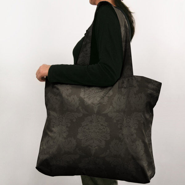 Dekostoff Jacquard Damasco 280 cm – schwarz | Reststück 50cm
