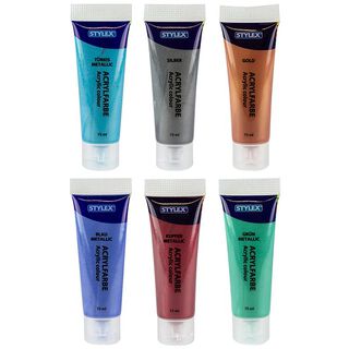 Acrylfarben-Set Metallic [6x75ml], 