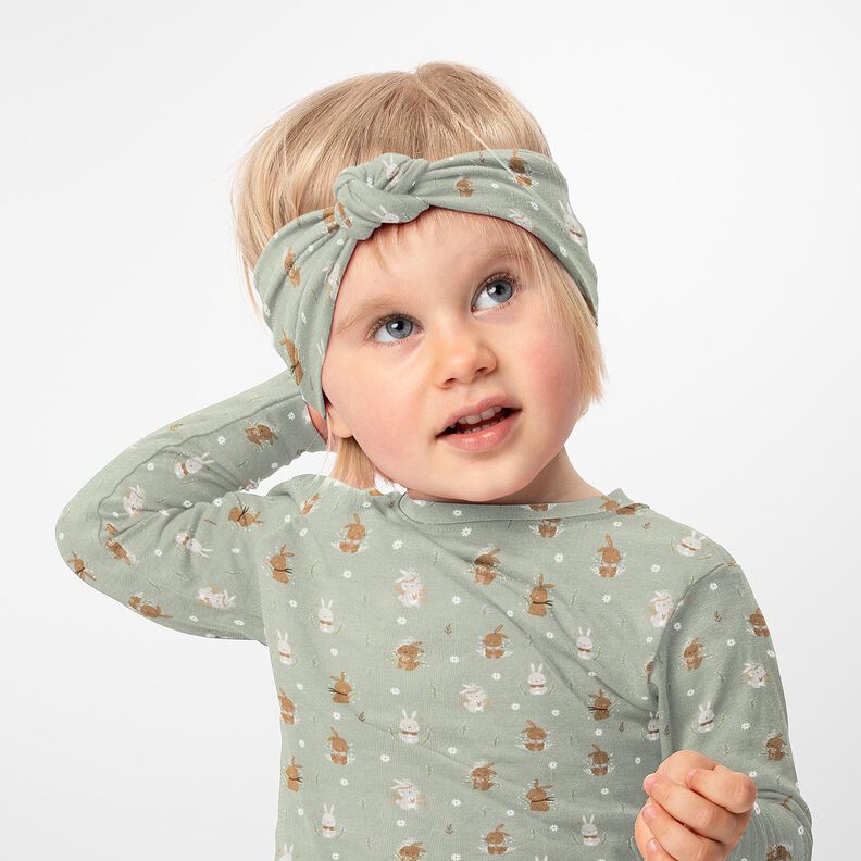 Baumwolljersey süße Häschen Digitaldruck – schilf,  image number 5