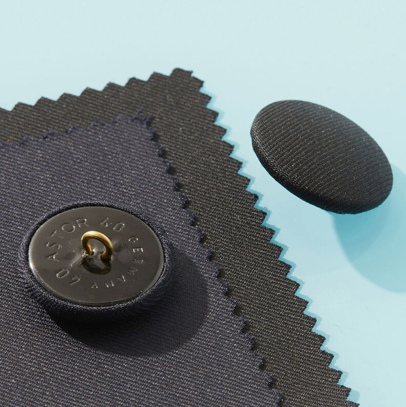 Bezogener Knopf Gloss – schwarz,  image number 2