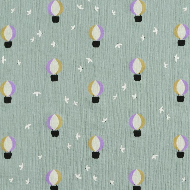 Musselin/ Doppel-Krinkel Gewebe Heißluftballons | Poppy Fabrics – schilf,  image number 1