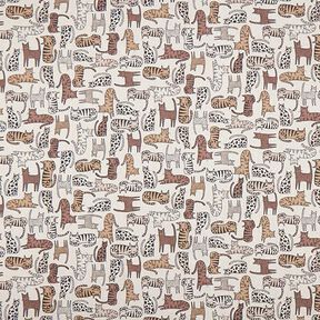 Dekostoff Halbpanama Katzen – natur, 