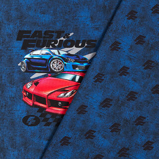 Baumwolljersey Panel Fast and Furious – jeansblau, 