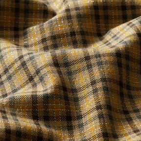 Viskose-Mix Karos mit Lurex – dunkelbeige/currygelb, 