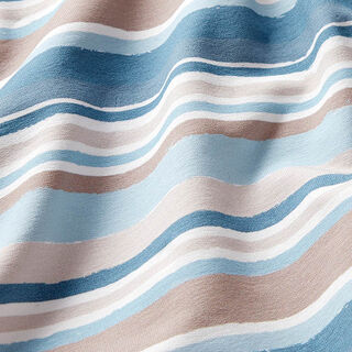 French Terry Sommersweat Digitaldruck Streifen – blau, 