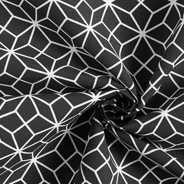 Dekostoff Canvas Kaleidoskop – schwarz/weiss | Reststück 50cm