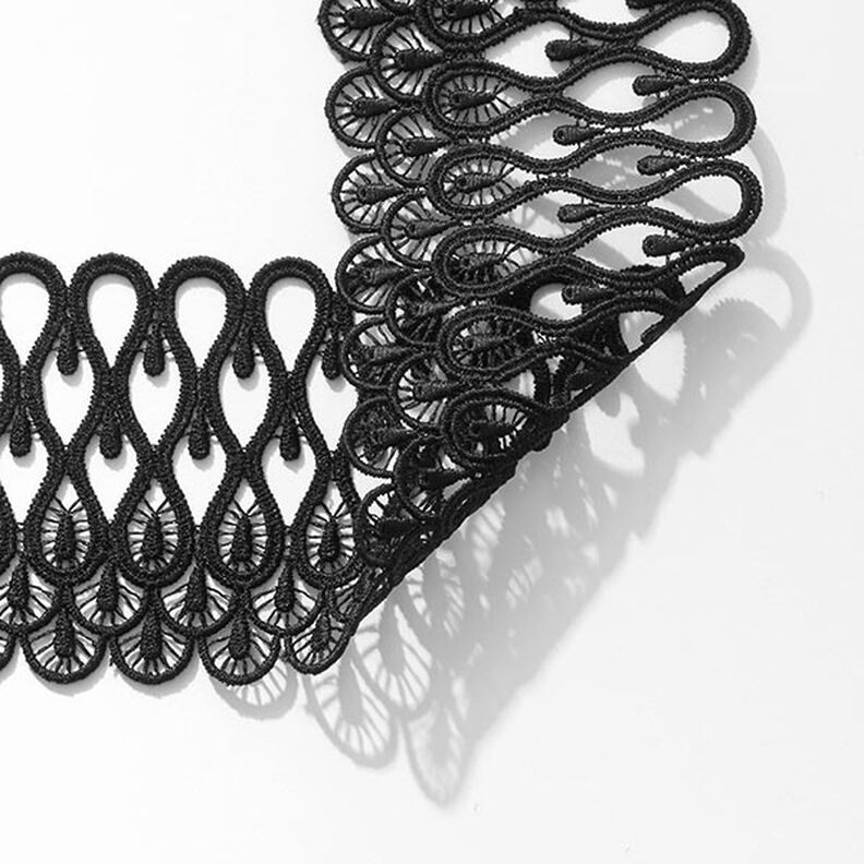 Spitzenband [ 65 mm ] – schwarz,  image number 1