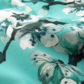 Outdoorstoff Canvas Kirschblüte – aquablau, 