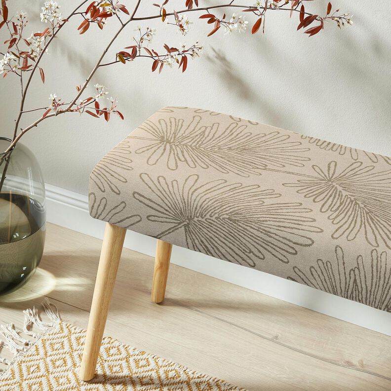 Dekostoff Jacquard Blätterkonturen – natur, image number 6