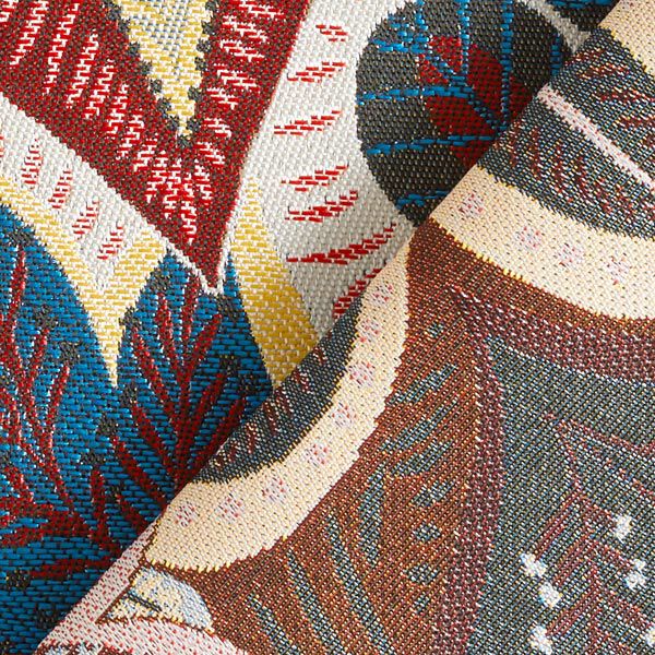 Dekostoff Jacquard tropische Blätter | Reststück 50cm