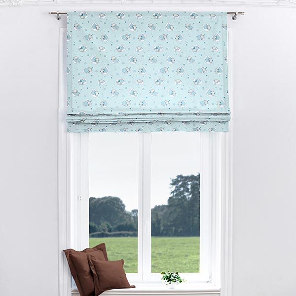 Baumwollstoff Cretonne Schlummer-Elefant – grau/blau, image number 6