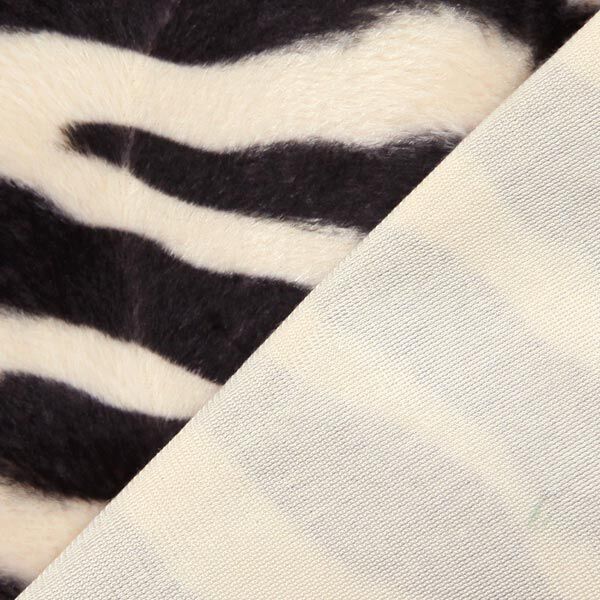 Tierfellimitat Zebra – creme/schwarz | Reststück 50cm