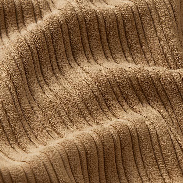 Breitcord mit flauschiger Fellabseite Uni – beige | Reststück 50cm