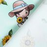 Baumwolljersey Sonnenblumen Mädchen | Glitzerpüppi – eisblau/sonnengelb,  thumbnail number 4