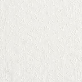 Batist gestickte Herzen | Poppy Fabrics – elfenbein, 