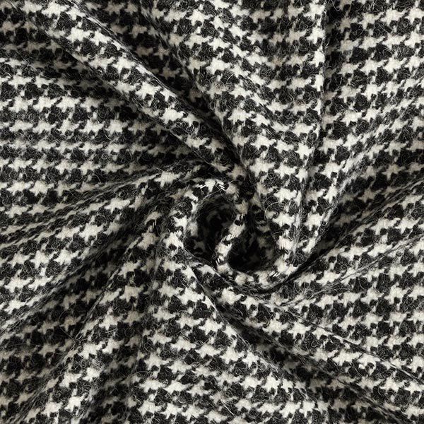 Angerauter Wollmix Hahnentritt – schwarz/weiss, image number 3