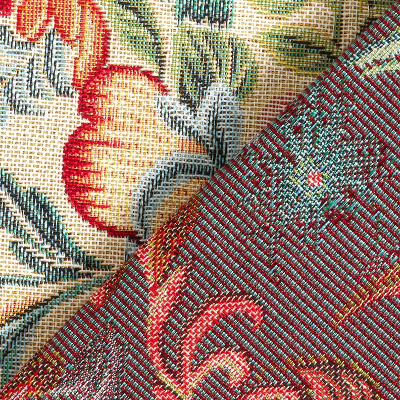 Dekostoff Gobelin traumhafte Blumen – hellbeige/rot, image number 4