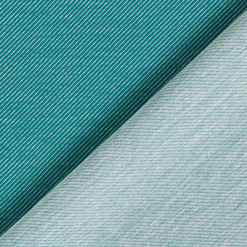 Baumwolljersey Jeans-Optik – petrol | Reststück 50cm,  image number 3