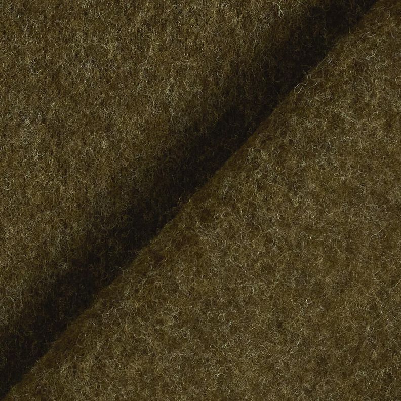 Woll-Fleece reine Schurwolle Uni – dunkeloliv, image number 3