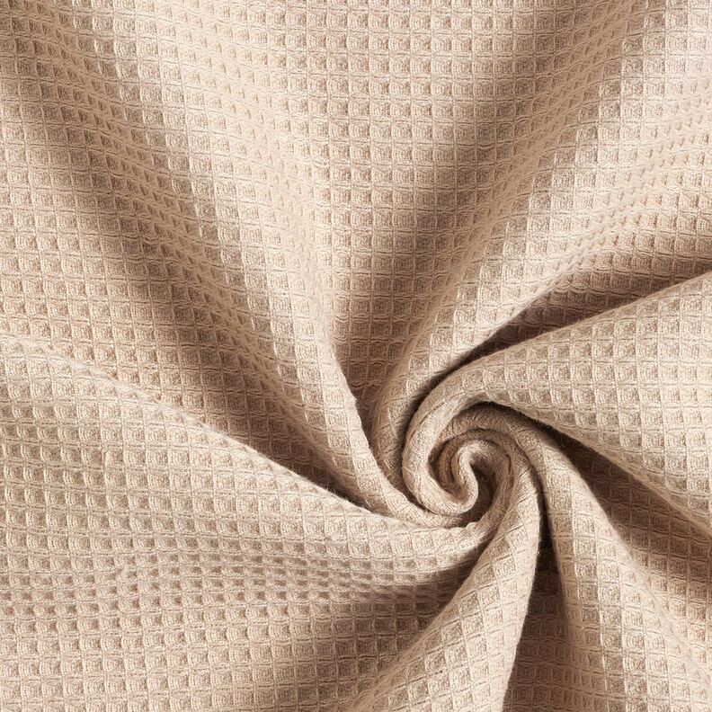 Frotteestoff/Waffelpiqué Uni – helltaupe,  image number 4
