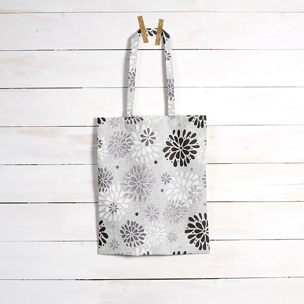 Dekostoff Canvas Blumen – grau/weiss, image number 7