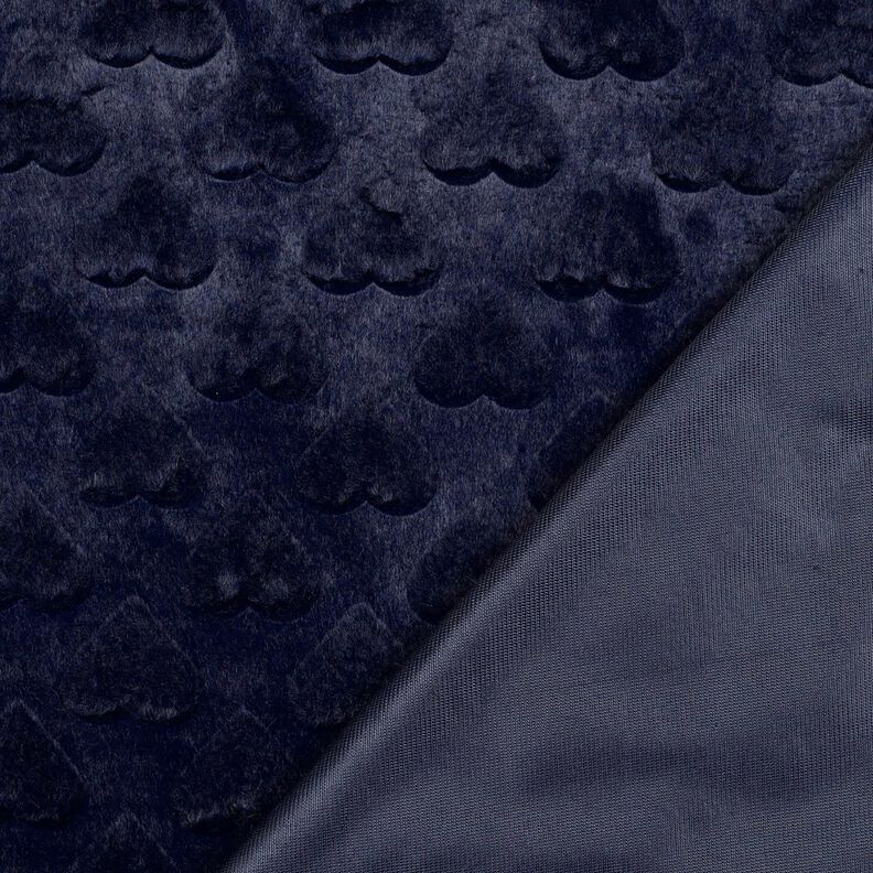 Kunstfell Herzen | Poppy Fabrics – schwarzblau,  image number 4