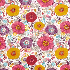 Baumwollstoff Cretonne Blumen – rot, 
