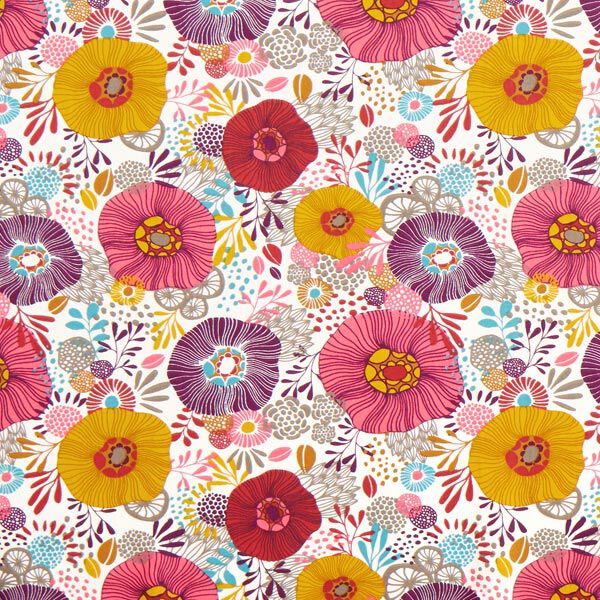 Baumwollstoff Cretonne Blumen – rot,  image number 1