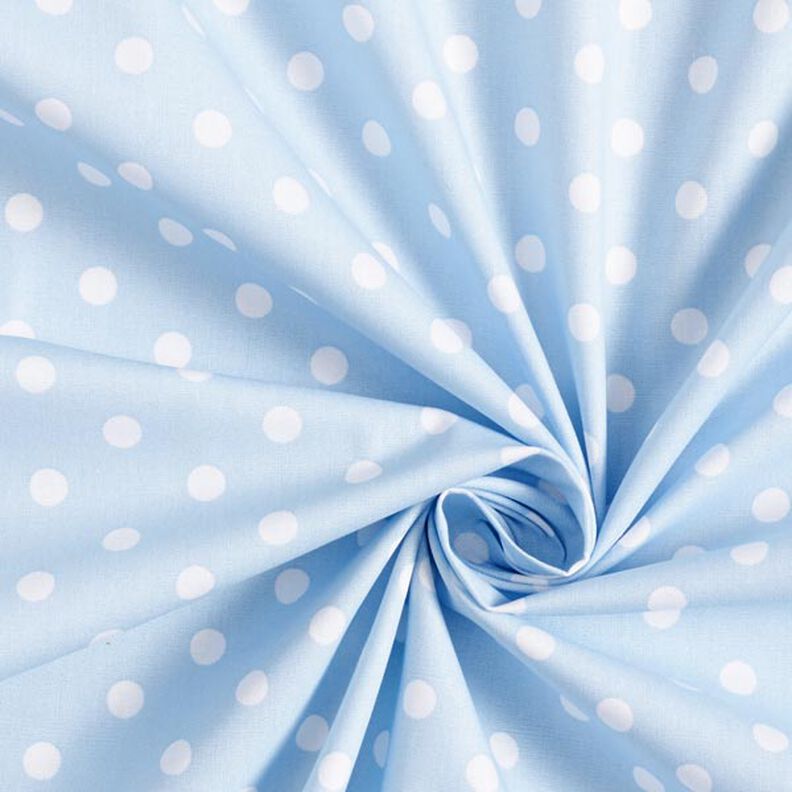 Baumwollpopeline große Punkte – hellblau/weiss,  image number 5