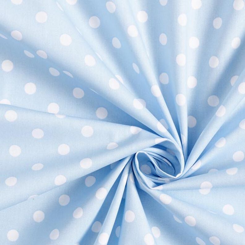 Baumwollpopeline große Punkte – hellblau/weiss, image number 5