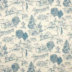 Dekostoff Panama Ausritt – jeansblau/natur, 