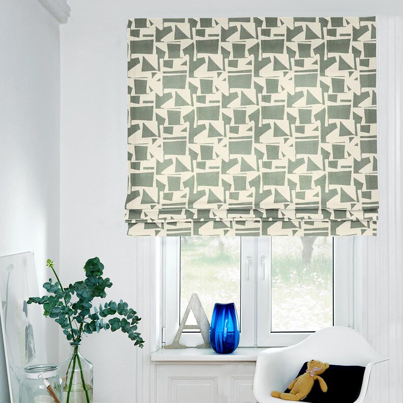 Dekostoff Jacquard abstrakte Struktur – schilf/wollweiss, image number 6