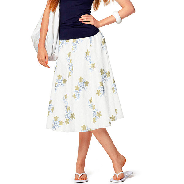 Baumwollstoff Lochstickerei Blumen – weiss/blau | Reststück 50cm