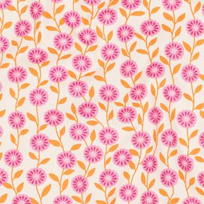 Baumwollpopeline Sommerblümchen | Poppy Fabrics – rosa/creme, 