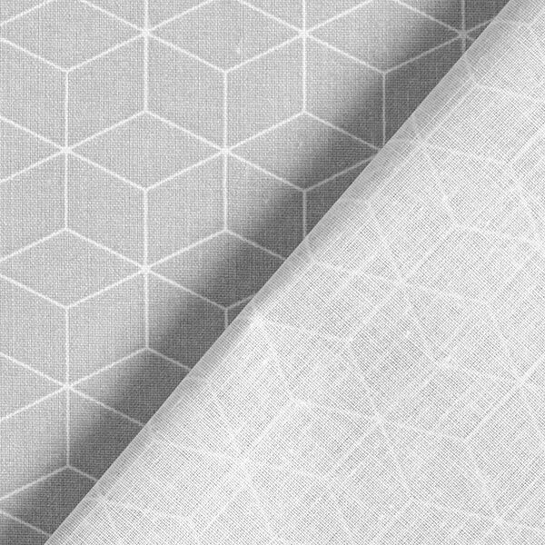 Baumwollstoff Cretonne Kubus – grau, image number 4